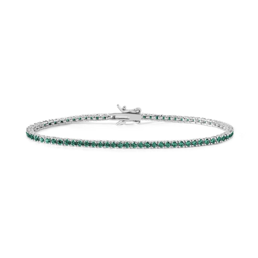 COMETE Bracciale tennis con dettaglio verde
