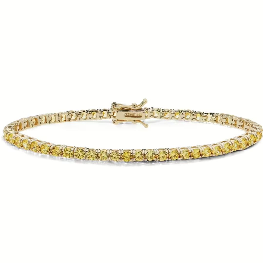 COMETE Bracciale tennis con finitura dorata