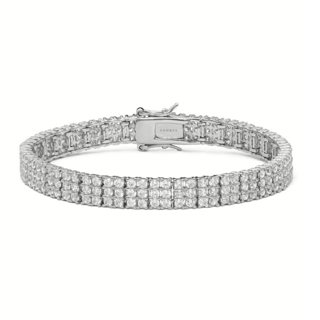 COMETE Bracciale tennis con maglia piena