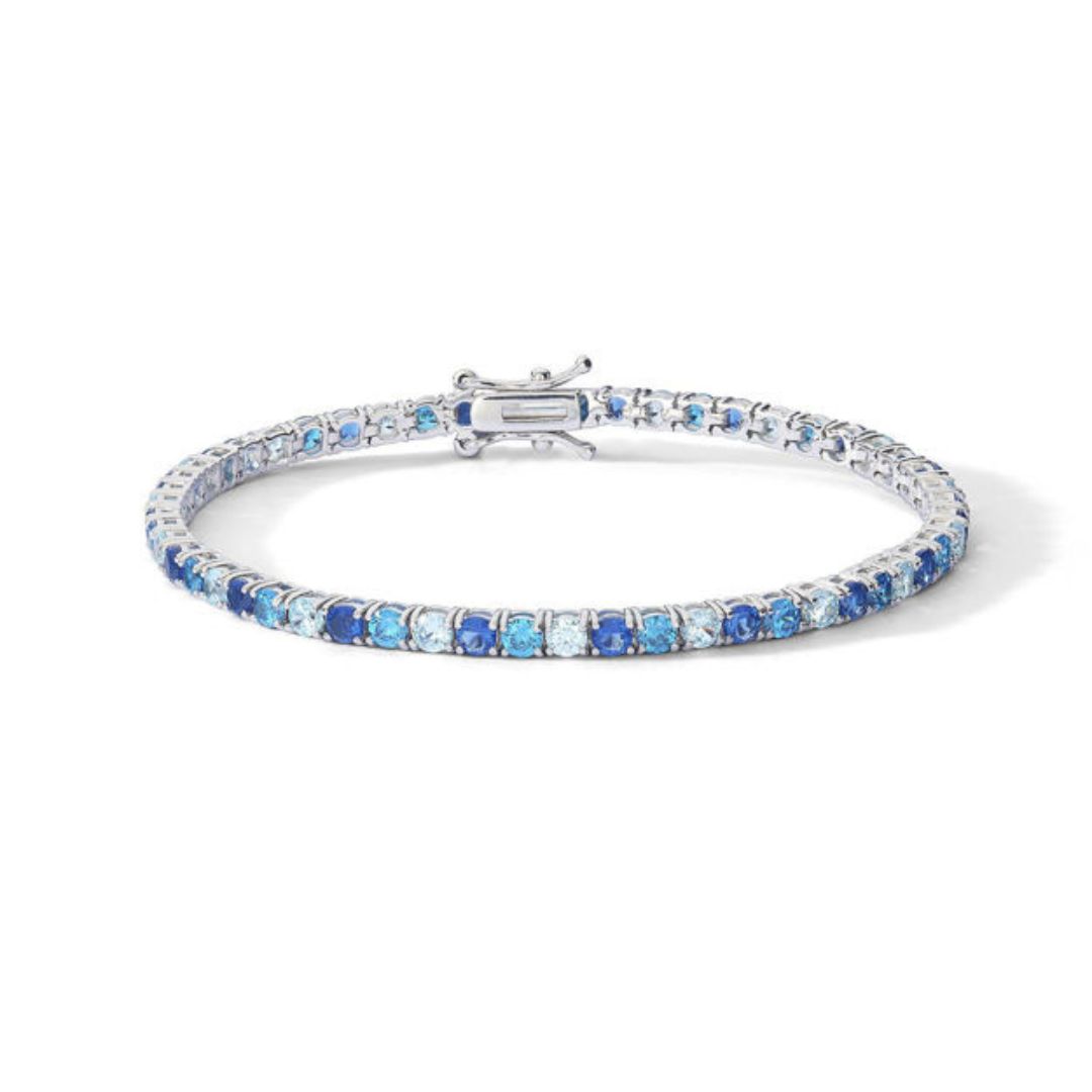 COMETE Bracciale tennis con pietre blu