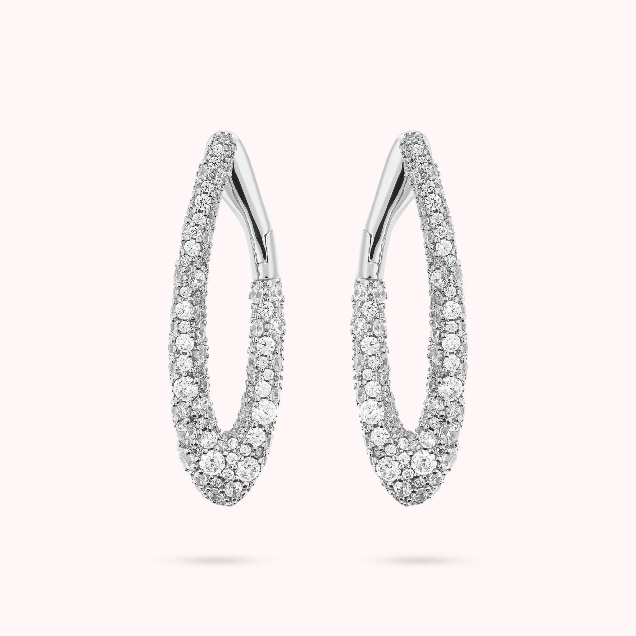 Orecchini Donna Bronzallure Ovali Glow in Pavé di Cubic Zirconia WSBZ02478W.WR