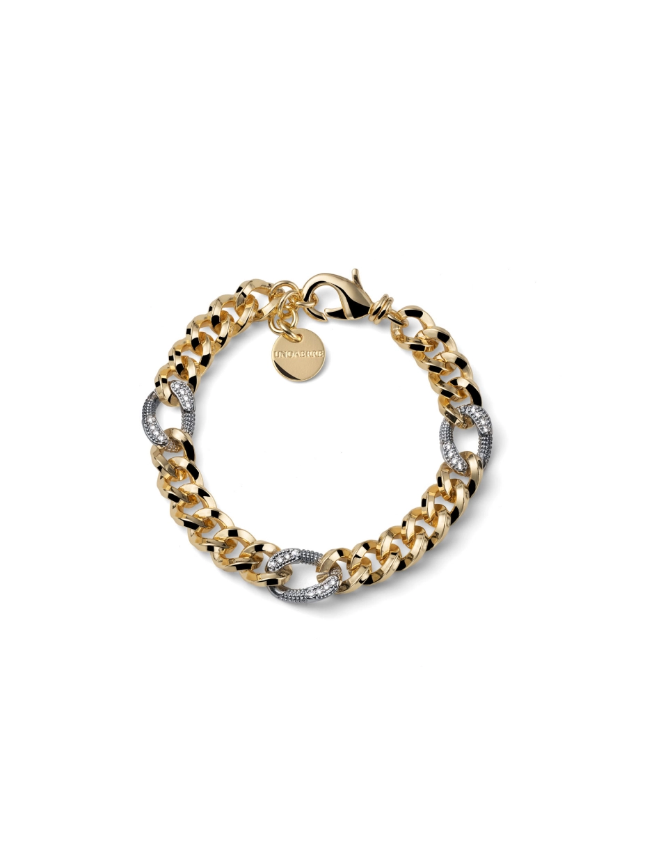 Bracciale Donna Unoaerre bicolore grumetta e zirconi 2800