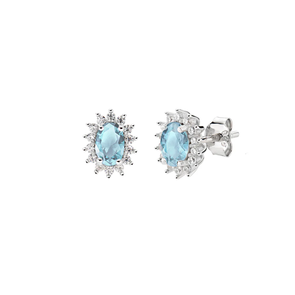 Orecchini Donna Amen Mini Royal Lady con Zircone Blu London ORLDPBBLB