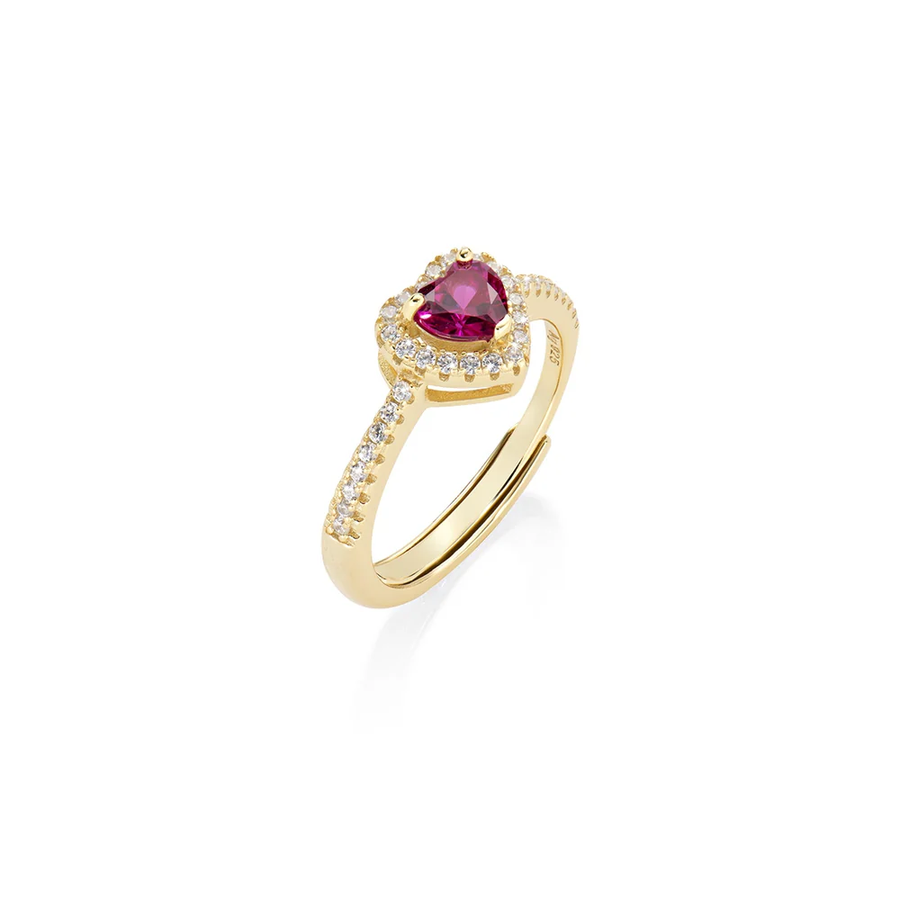 Anello Donna Amen Dolce Cuore Rubino Regolabile RTICUGRZ3